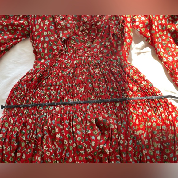 NWT DOEN MURIEL DRESS - XXS (roughly size 0-2) Red Print - Silk - Picture 12 of 12
